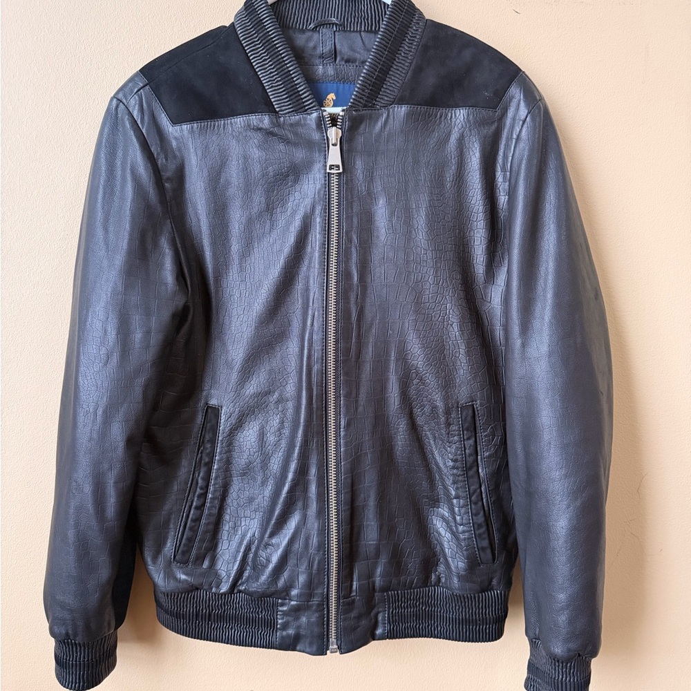 Barya New York 100% Genuine  Black Leather Jacket Luxury Small